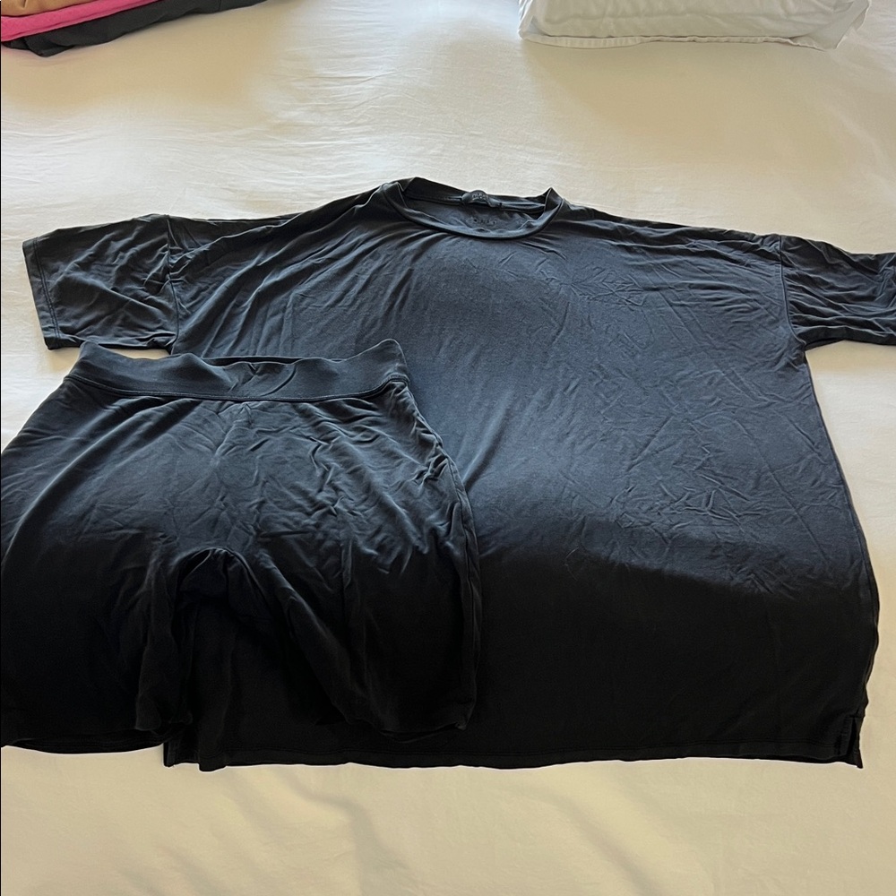 Nuuds Black Biker Short Set